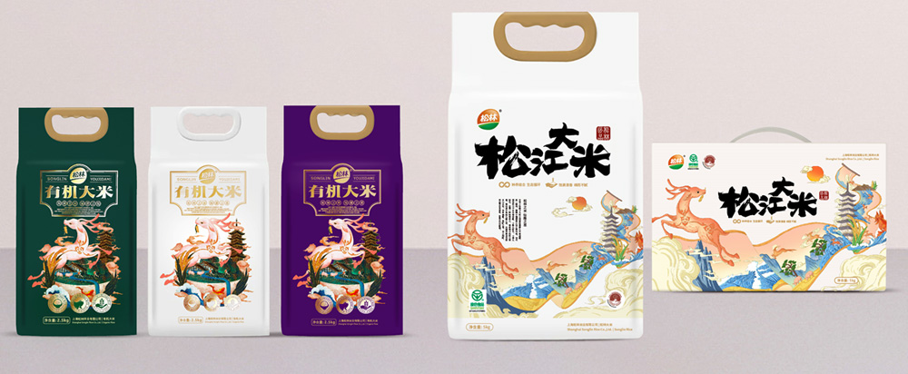 松林大米品牌策劃包裝，大米品牌設計 - 上海美御